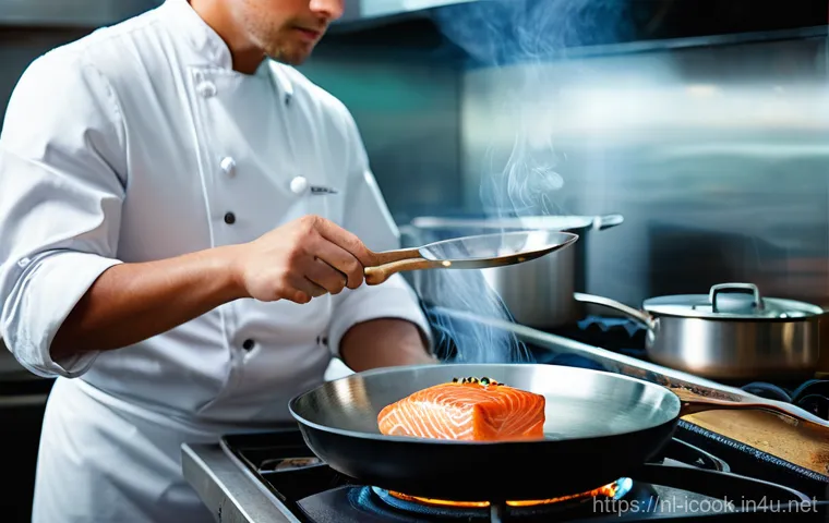 요리사 실기시험 모의고사 준비 - **Prompt 1: Precision Knife Skills and Mise en Place**
    A highly skilled chef, wearing a crisp, p...