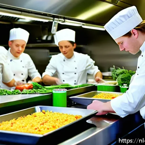 Home 17 요리사 실습과 실무의 차이 - A bustling professional kitchen scene in the Netherlands during a busy dinner service, showing a you...